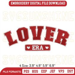 lover era embroidery designs, taylor swift valentine embroidery design files