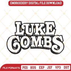luke combs embroidery designs, american country music singer embroidery files
