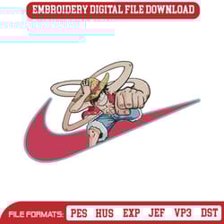 nike x monkey d luffy one piece embroidery designs file