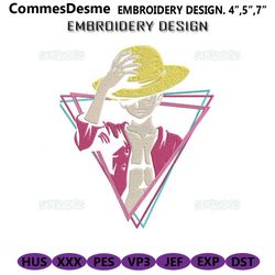 one piece embroidery design file, luffy embroidery design file