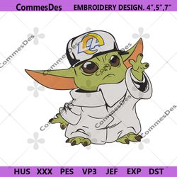 Los Angeles Rams Cap Baby Yoda Embroidery Design Download