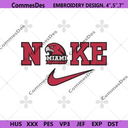 Nike Miami (OH) RedHawks Swoosh Embroidery Design Download File