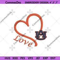 i heart auburn tigers logo embroidery file, auburn tigers logo design embroidery