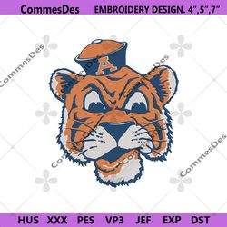 auburn tigers head embroidery files, ncaa embroidery files, auburn tigers file