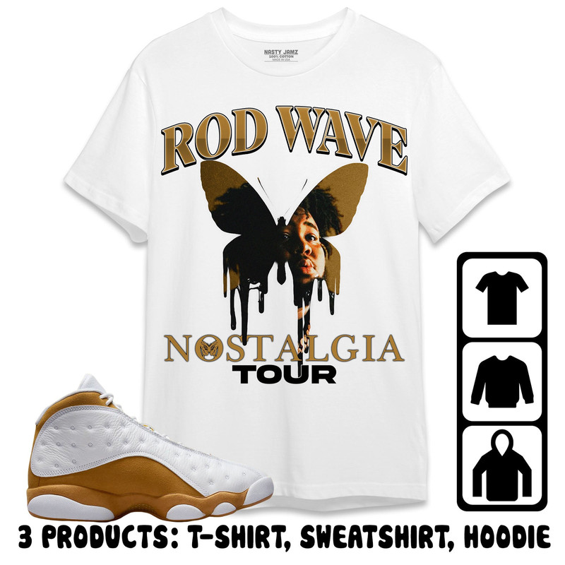 Jordan 13 Wheat Unisex T-Shirt, Sweatshirt, Hoodie, Wave Nostalgia Butterfly, Shirt To Match Sneaker.jpg