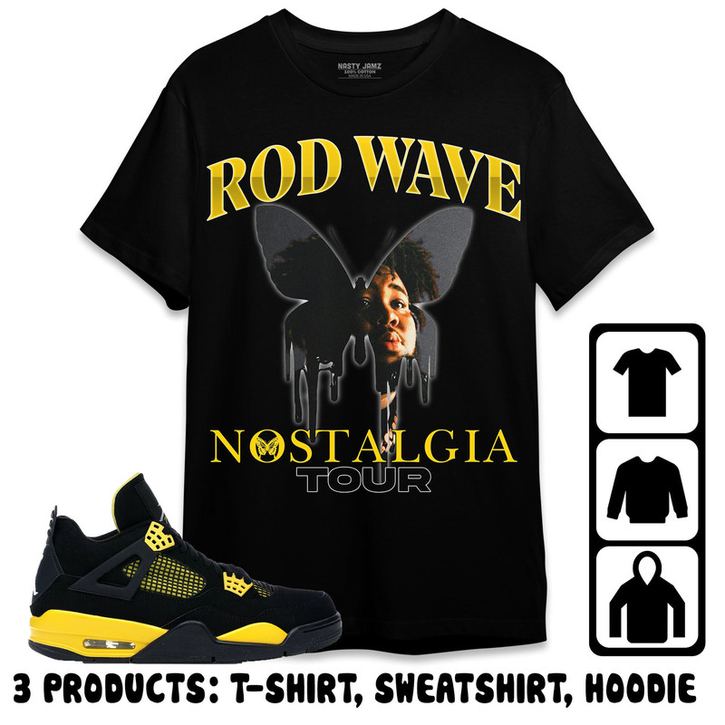 Jordan 4 Thunder Unisex T-Shirt, Sweatshirt, Hoodie, Wave Nostalgia Butterfly, Shirt To Match Sneaker.jpg