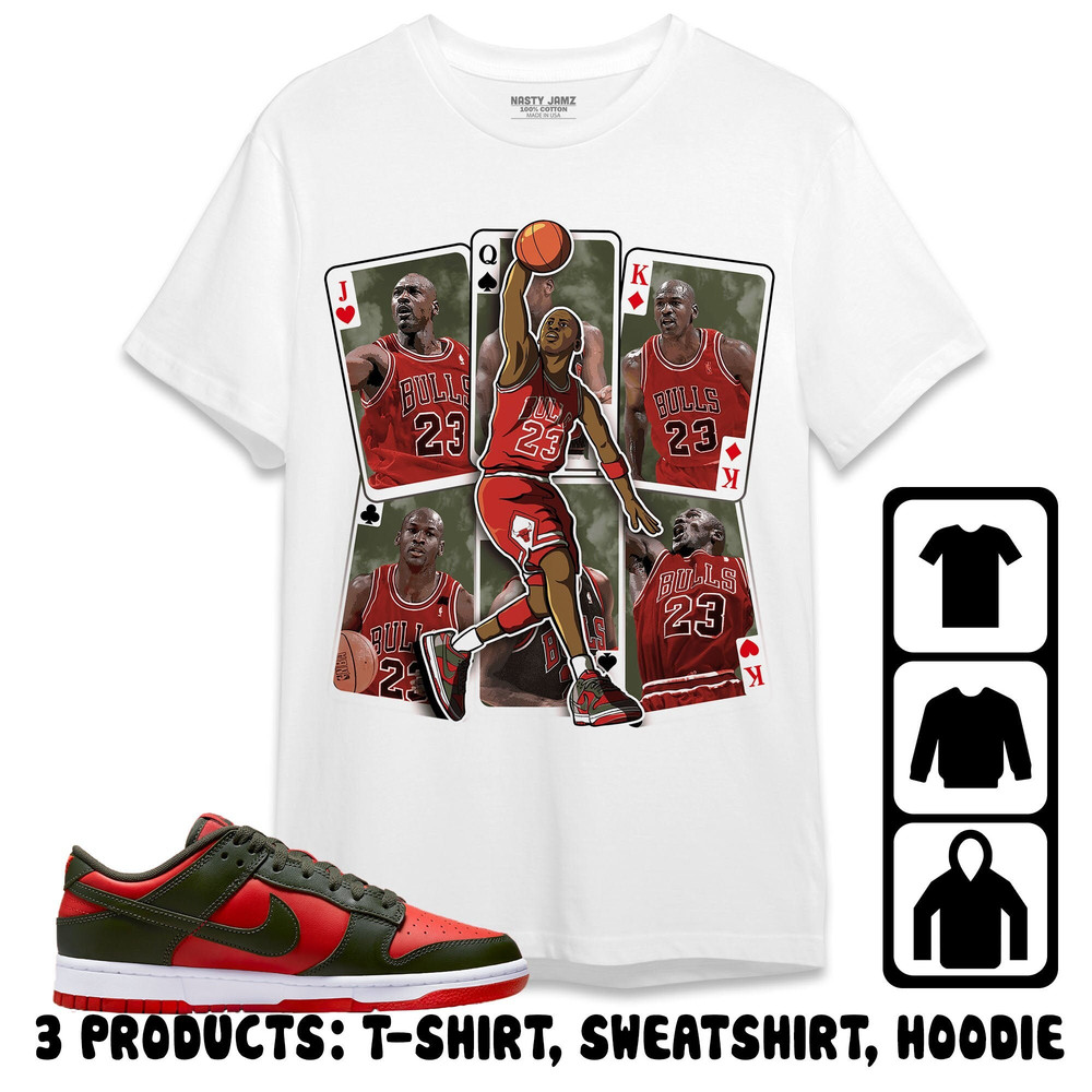 Dunk Low Mystic Red Unisex T-Shirt, Sweatshirt, Hoodie, MJ Playing Cards, Shirt To Match Sneaker.jpg