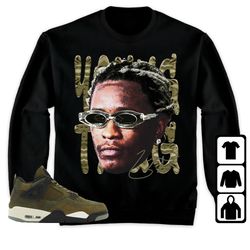 jordan 4 se craft medium olive unisex shirt,toddles young head, shirt to match sneaker