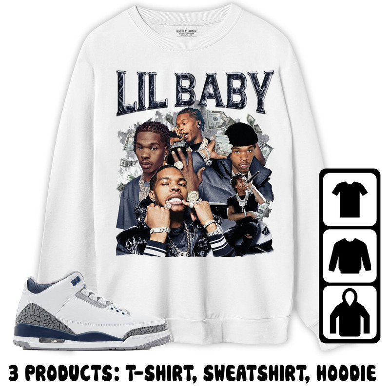Jordan 3 White Navy Unisex Sweatshirt, Hoodie, T-Shirt, Baby VT, Shirt To Match Sneaker.jpg