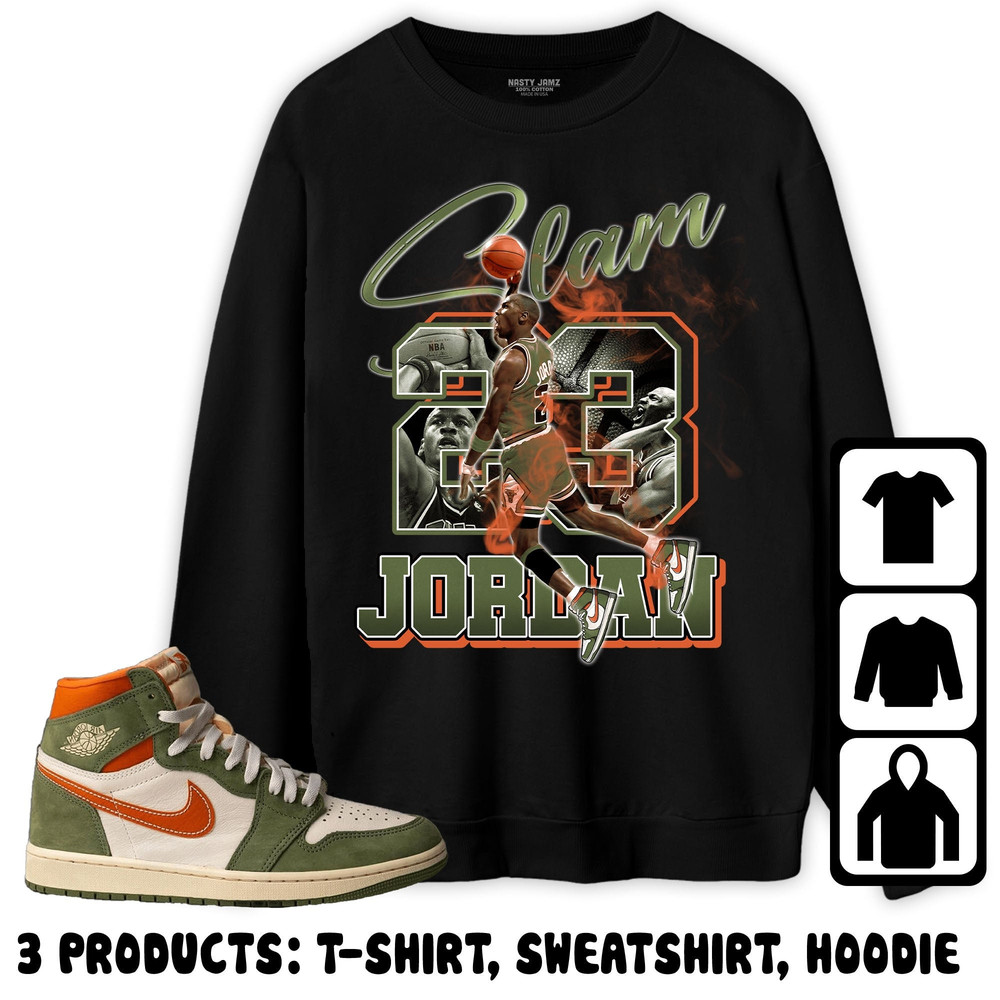 Jordan 1 High OG Celadon Unisex Sweatshirt, Hoodie, T-Shirt, MJ Icon 23 Slam, Shirt To Match Sneaker.jpg