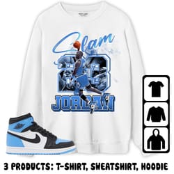 jordan 1 university blue toe unisex sweatshirt, hoodie, t-shirt, mj icon 23 slam, shirt to match sneaker
