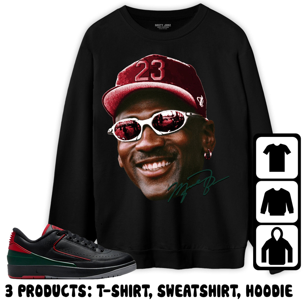 Jordan 2 Low Christmas Unisex Sweatshirt, Hoodie, T-Shirt, Head MJ, Shirt To Match Sneaker.jpg