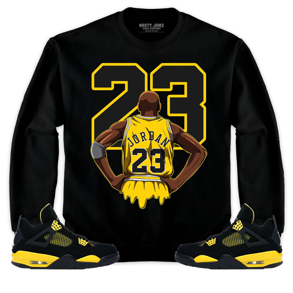 Jordan 4 Thunder Unisex Sweatshirt, Hoodie 23 MJ Back, Shirt To Match Sneaker.jpg