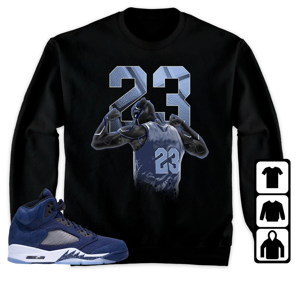 Jordan 5 Midnight Navy Unisex Shirt, Kid, Toddles Number 23 Panther, Shirt To Match Sneaker.jpg