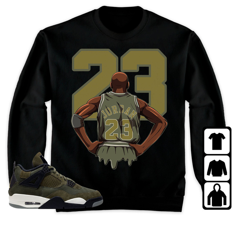Jordan 4 SE Craft Medium Olive Unisex Shirt, Kid, Toddles MJ 23 Back, Shirt To Match Sneaker.jpg