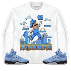 jordan 5 university blue unisex sweatshirt, hoodie jump man, shirt to match sneaker