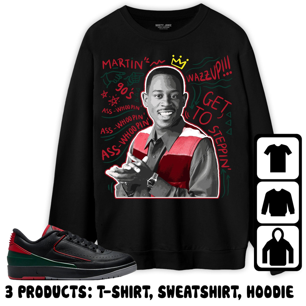 Jordan 2 Low Christmas Unisex Sweatshirt, Hoodie, T-Shirt, Gangster Martin, Shirt To Match Sneaker.jpg