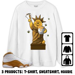 jordan 13 wheat unisex sweatshirt, hoodie, t-shirt, statue of poohberty, shirt to match sneaker