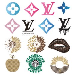 lv logo bundle trending svg, fashion brand logo svg, logo svg