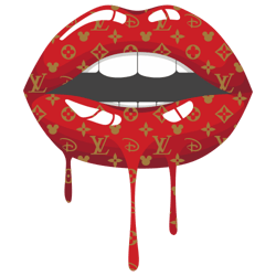 lips drip lv disney pattern svg, fashion brand logo svg, logo svg