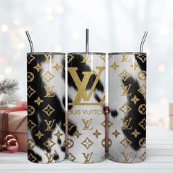 white glitter lv 20oz skinny tumbler, 20oz tumbler, tumbler wrap design