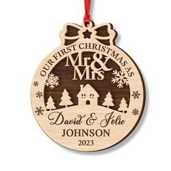 first married christmas couple personalized ornament