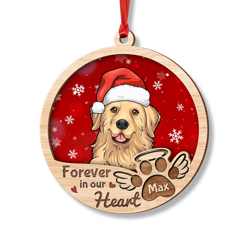 In Our Hearts Forever Memorial Dog Personalized Ornament.jpg