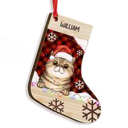 meowy christmas stocking gift for cat lovers personalized ornament