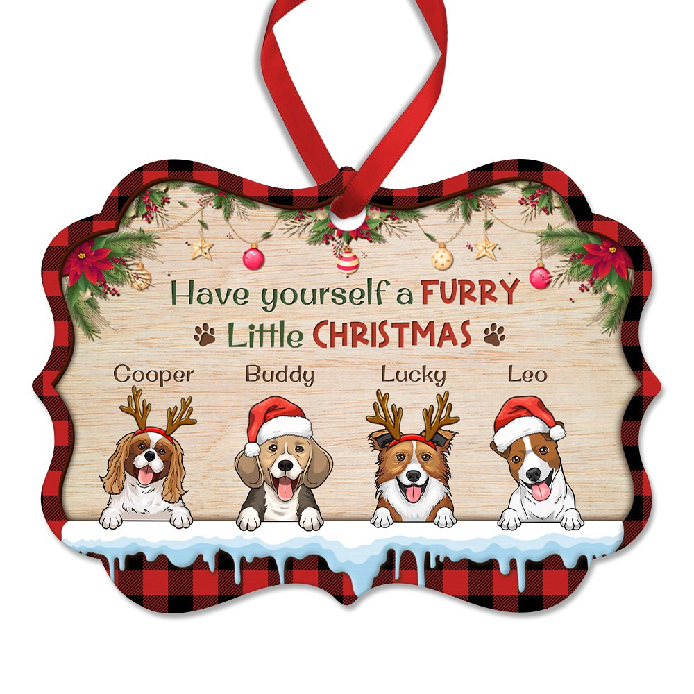 Merry Christmas With The Dogs Personalized Ornament.jpg