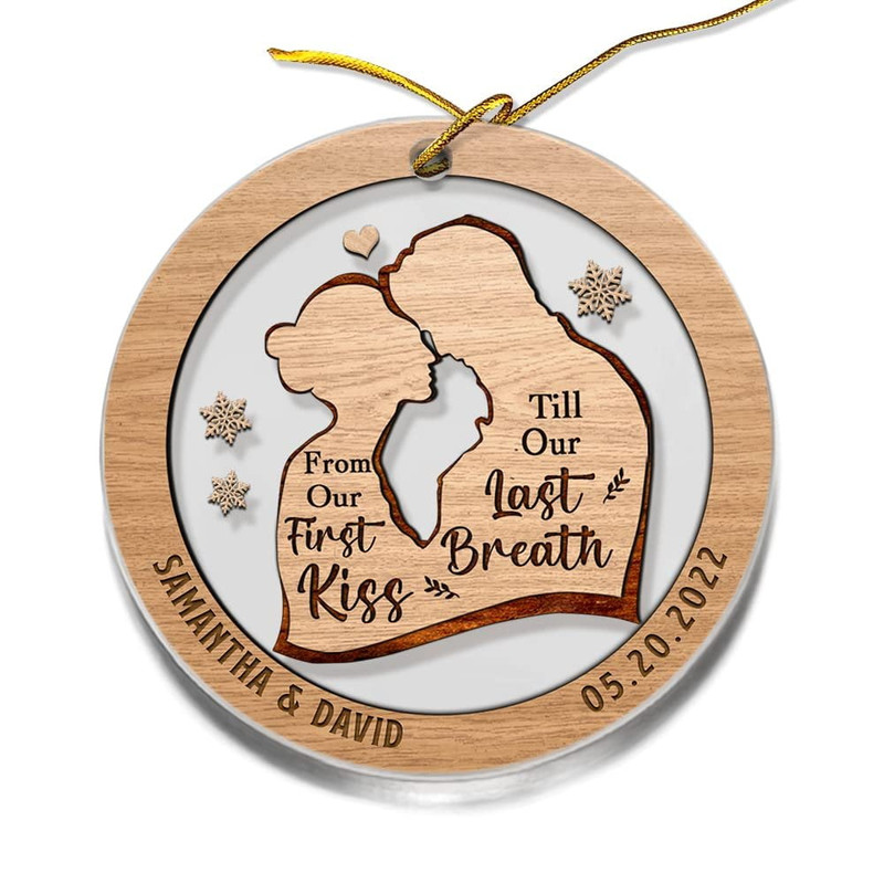 Personalized Acrylic Couple Ornament First Kiss Last Breath.jpg