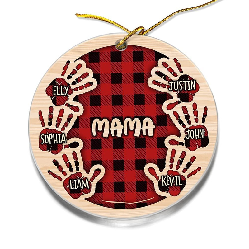 Personalized Acrylic Mama And Kids Hands Ornament.jpg