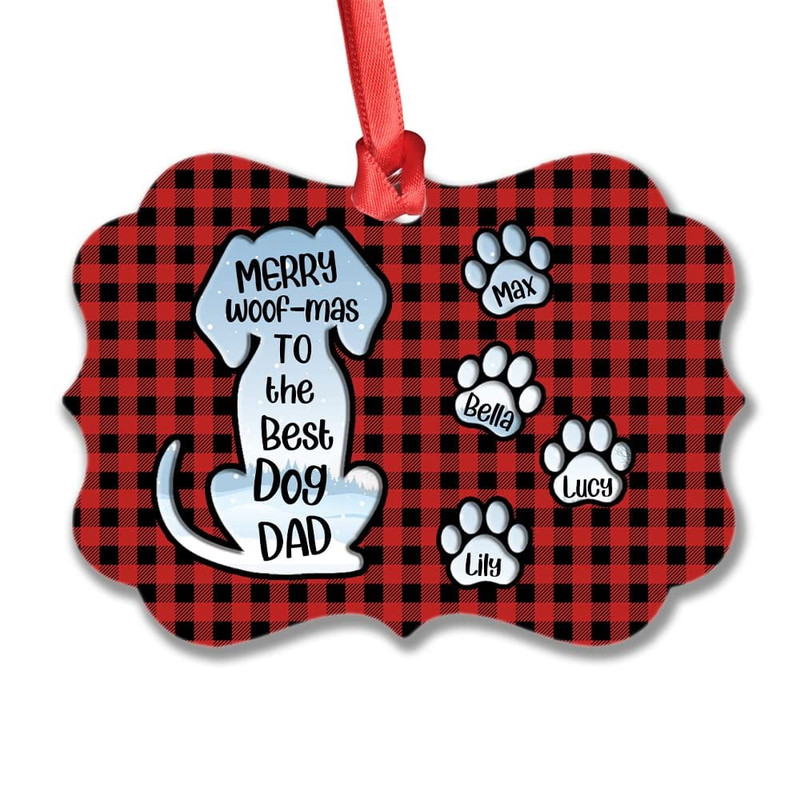 Personalized Aluminum Baby's Dog Dad Ornament Christmas Gift.jpg