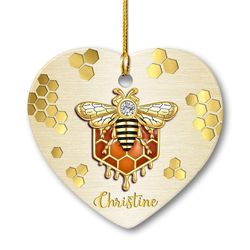 personalized ceramic bumble bee ornament jewelry style