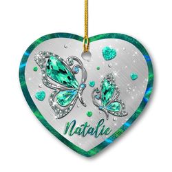 personalized ceramic butterfly ornament jewelry style