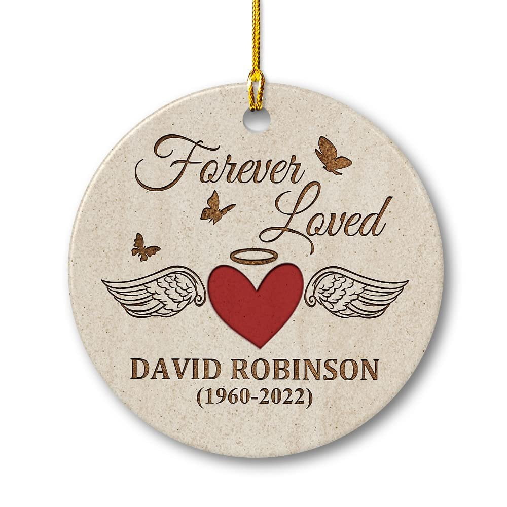 Personalized Ceramic Memorial Forever Loved Ornament.jpg