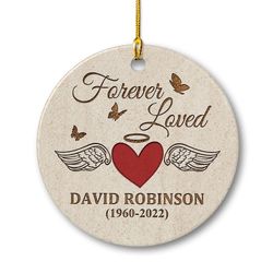 personalized ceramic memorial forever loved ornament