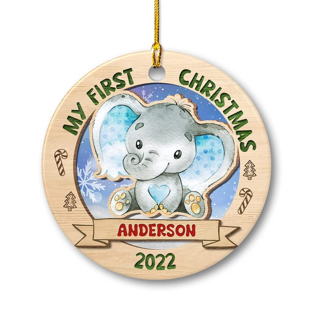Personalized Ceramic Ornament Baby's First Christmas Elephant.jpg