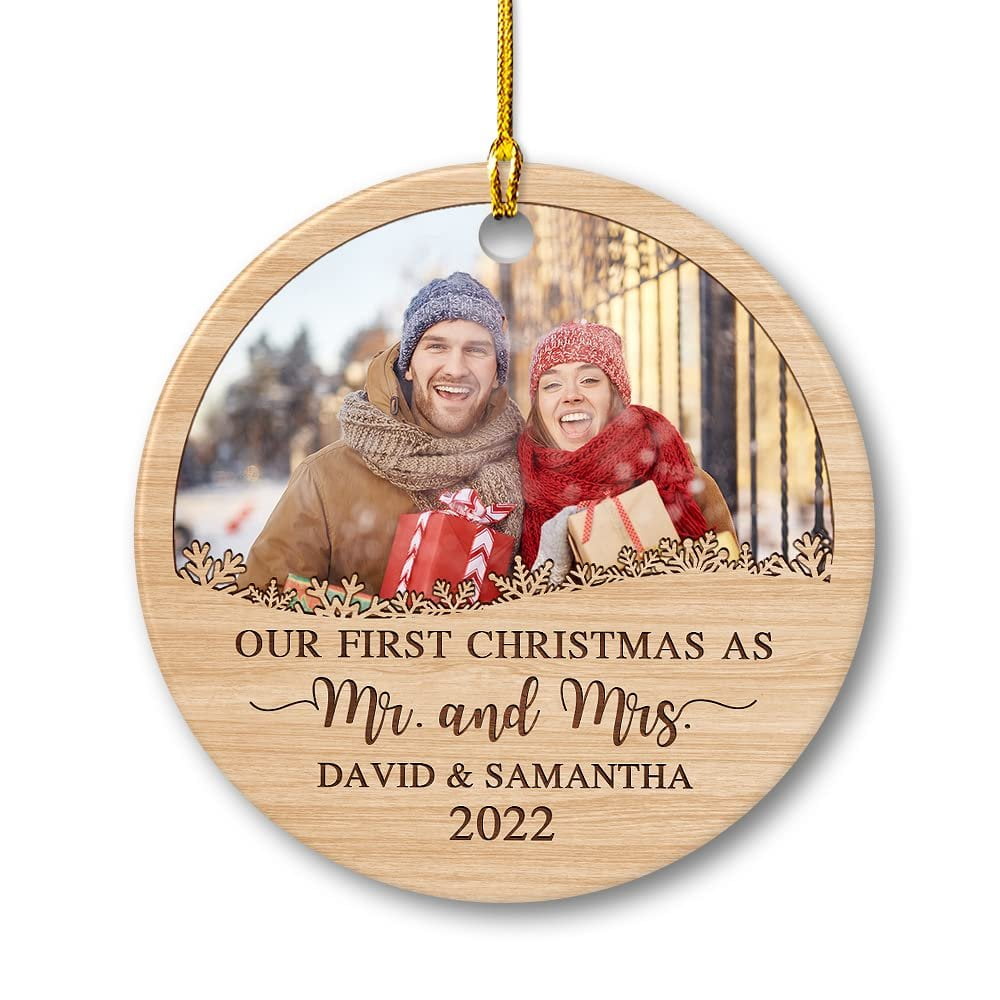 Personalized Ceramic Ornament First Christmas As Mrs and Mr.jpg