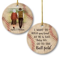 personalized couple ornament baseball fans