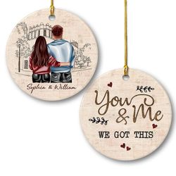 personalized couple ornament clipart you and me we got this