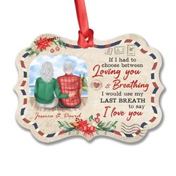 personalized couple ornament letter to husband wife