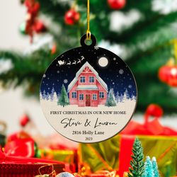personalized family wood ornament newly decorated house
