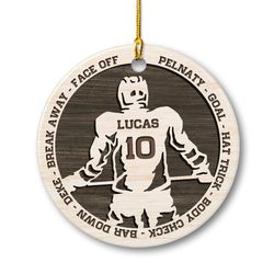 personalized hockey ornament custom name christmas gift