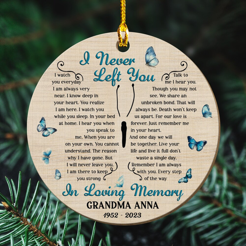 Personalized Human Memorial Wood Ornament I Never You In Loving Memory.jpg