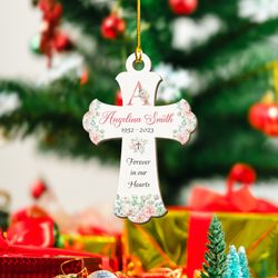 personalized human memorial wood ornament you forever in our hearts