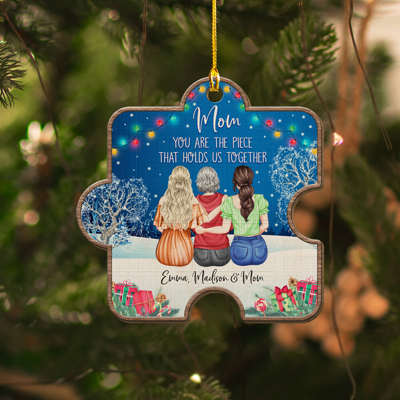 Personalized Mom Wood Ornament Are The Piece That Holds Us Together.jpg