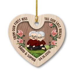 personalized old couple custom ornament married lover gift