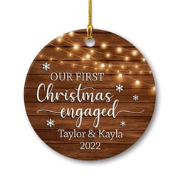 personalized ornament engaged first christmas couple