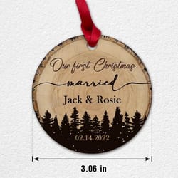 personalized ornament newlyweds first christmas couple
