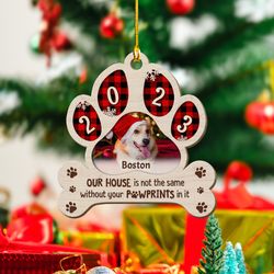 personalized pet memorial wood ornament celebrating the first birthday